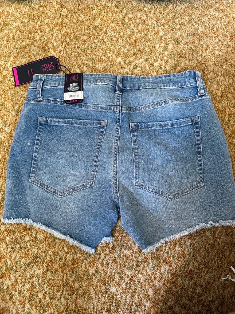 No Boundaries Medium Blue Distressed Denim Shorts